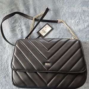 DKNY Black Quilted Shoulder Bag